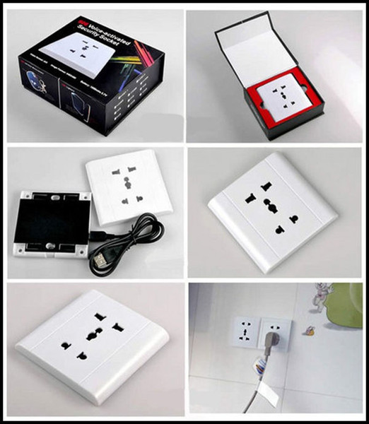 Voice Activated Power Socket camera electrical outlets Receptacles DVR pinhole camera video recorder HD mini DV home security camera 606