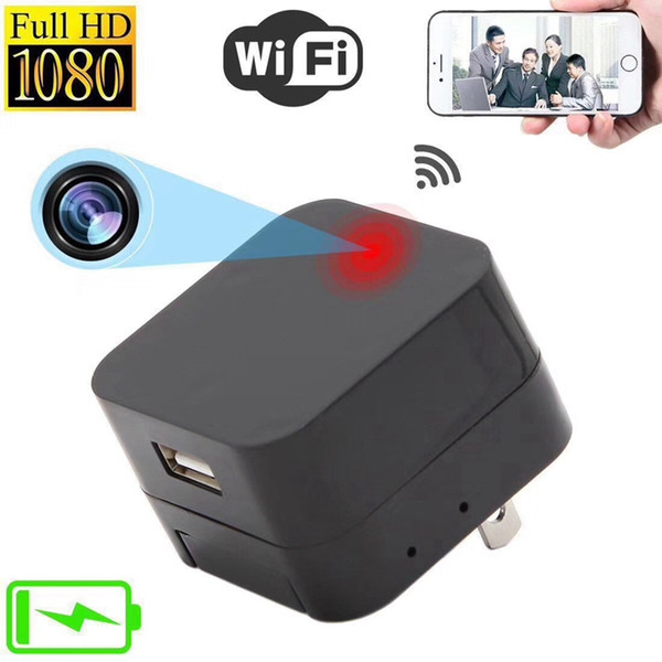 Wifi 1080P Charger DVR mini IP camera P2P Full HD AC adaptor Camera USB Adapter DVR Wireless Home Security Socket Camera No hole