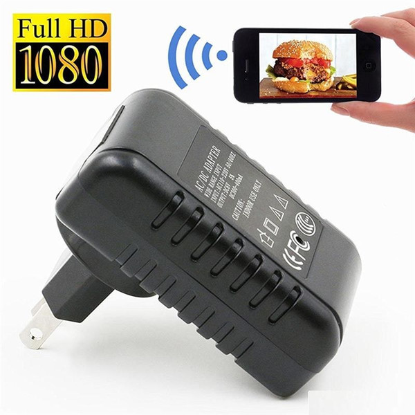 Wireless WIFI Charger IP camera A1 HD 1080P Wall Charger Cam AC Adapter EU/US Plug Pinhole Camera charger Audio Video Recorder