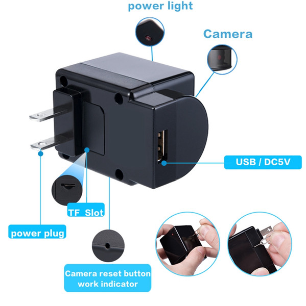 EU US Plug DVR P2P WIFI Adaptor MIni IP camera Wireless Surveillance home security Mini charger Camera Real AC Adaptor camera