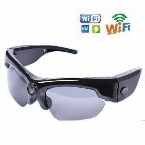 Wholesale HD 1080P Sunglasses Camera WiFi Remote Sport Mini Camera Fashion glasses Big Len Video Recorder Mini DV Camcorder