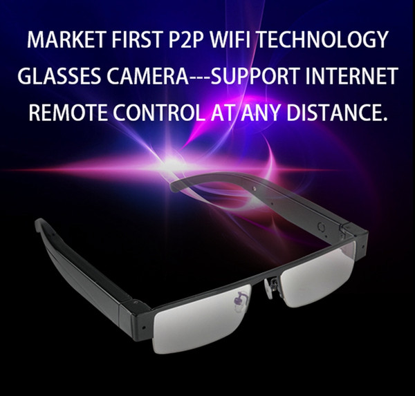 HD 1080P Eyewear P2P IP camera wireless WIFI glasses Pinhole Camera digital voice video recorder home office security camera