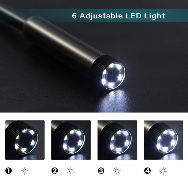 1pcs Hot 2M 7mm 6 LED USB Camcorders Waterproof Endoscope Borescope Snake Inspection Video Camera