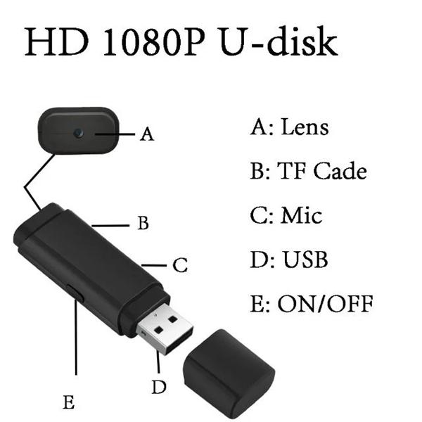 U disk cameras HD 1080P USB Disk Mini DV DVR Camcorder USB Flash Drive Pinhole Camera Support 64G TF card