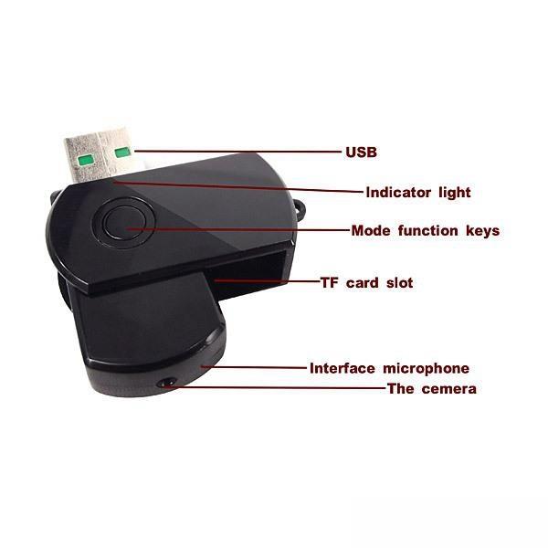 HD 1280*960 super Mini Usb-Disk camera USB 2.0 Ultra HD USB DISK Mini DVR Digital video Camera 360 Degree Rotate
