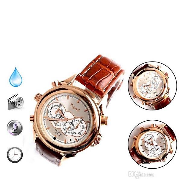 Waterproof watch Cameras 8GB Fashion leather Watch MINI Camera HD Watch Video & Audio Recording With retail box