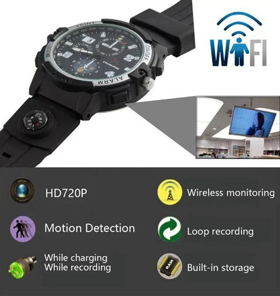 HD 720P P2P Wifi Camera watch Mini IP Camera night vision Motion Activated Video Recorder Watch Mini DV Camcorder Home Security Camera