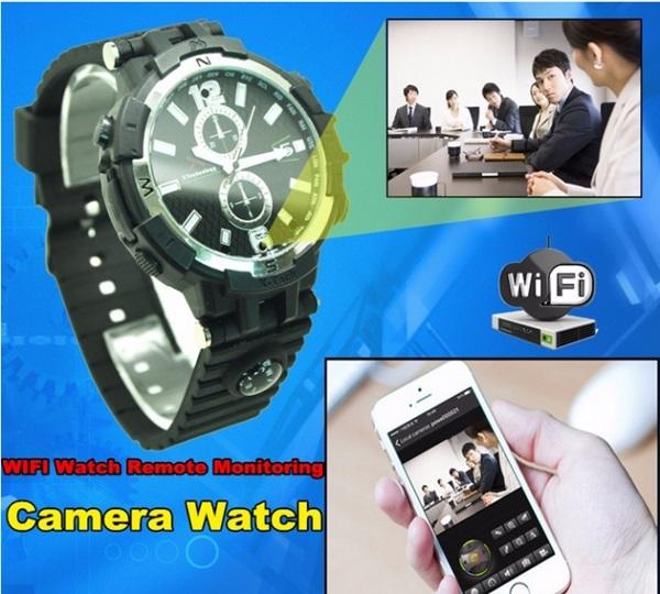 720P HD WIFI P2P Watch DVR Remote Monitoring IP Camera 16GB Motion Detection video recorder Watch Camera Night Vision For IOS & Android