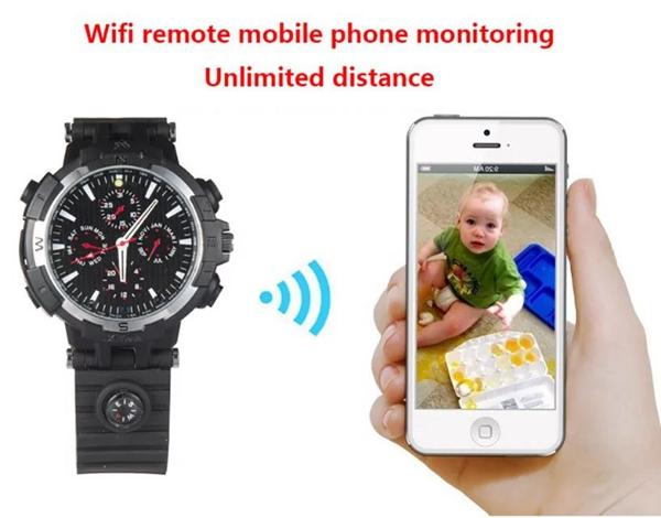 16GB WIFI Watch IP camera P2P remote monitoring Night Vision Watch DVR Pinhole camera Motion Activated Home Security camera Nanny Cam