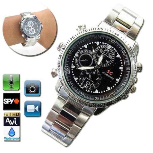 Waterproof watch camera 8GB HD 720*480 30fps Stainless steel Wrist watch DV mini DVR mini audio video recorder