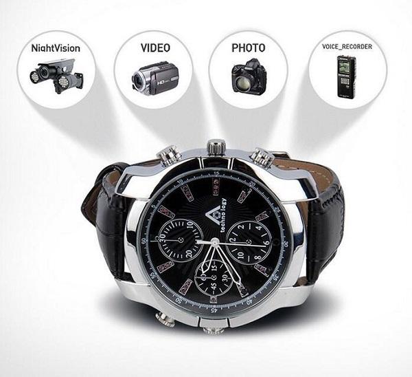 1080P watch camera with night vision 8GB 16GB waterproof leather wrist watch voice video recoder Full HD mini DV watch DVR