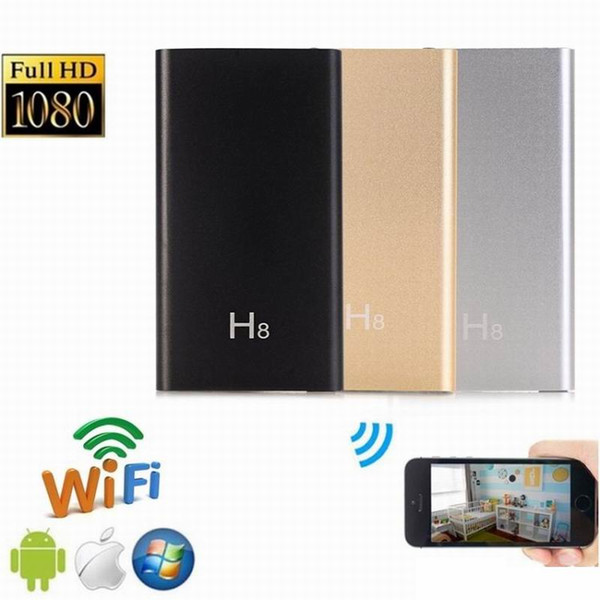 Hot sale H8 WIFI IP Camera P2P Camera HD 1080P 5000mah Power Bank Camera Motion Detection Mini Camcorder Digital Video Recorder Mini DV