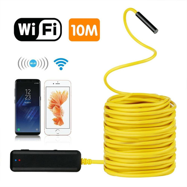 10 Meters Semi-Rigid Flexible Wireless Endoscope IP67 Waterproof WiFi Borescope 2MP HD Resolutions Inspection Camera Free APP