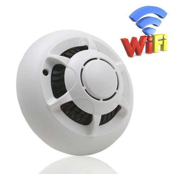 WiFi mini IP Camera Smoke Detector HD 720P Nanny Cam with Motion Activated Video and Audio Recording for Home Security & Surveillance UFO