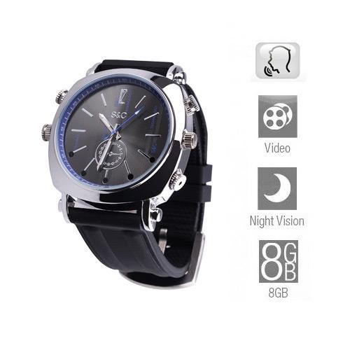 8GB W9000 1080P IR Waterproof Watch DVR With Voice activation Webcam Wristwatch Camera