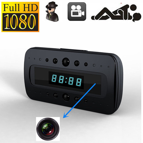 HD 1080P Camera Clock IR Night Vision Motion Detection Mini DV Remote Mini Security Cam Home Surveillance