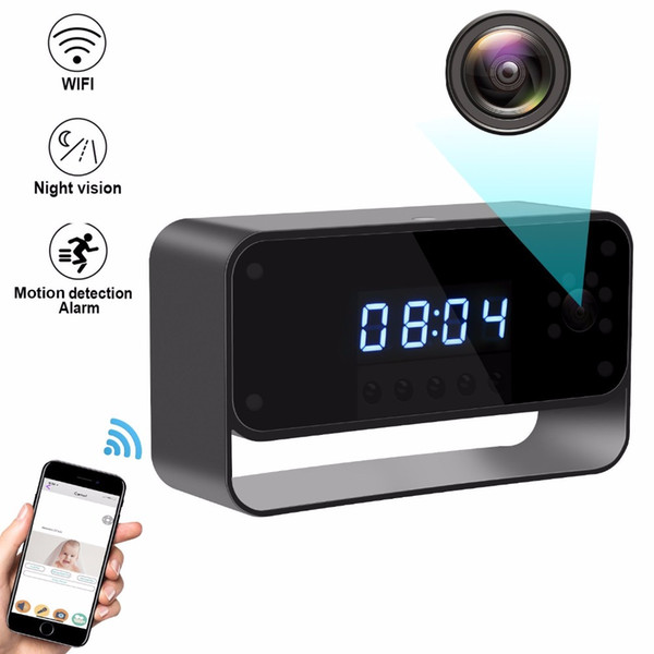 WIFI Camera Clock HD 1080P Wireless mini Camera with Motion Detection for Home Nanny Cameras Starlight Night Vision Remote View