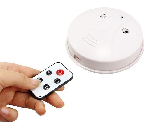 Remote Control Smoke Detector Camera HD Smoke pinhole camera Audio vedio Recording with Motion Detection Nanny Cam white with retail box