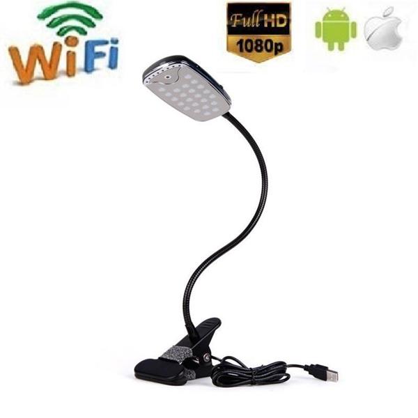 WIFI P2P LED Reading Lamp DVR mini IP camera night vision Full HD 1080P wireless WIFI remote intelligent Led Lamp camera with clip