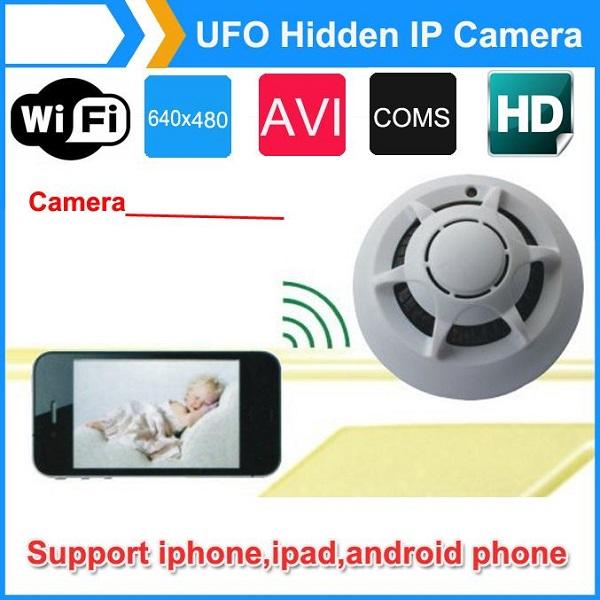 Smoke Detector DVR P2P WIFI MINi IP camera UFO wireless surveillance Live view Home security Camera Nanny Cam for smartphone PC