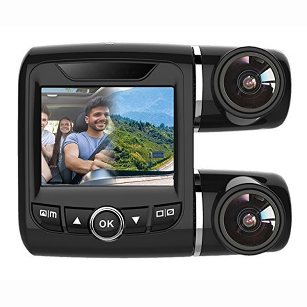 1080P Full HD Dual PTZ Car Camera with 2 inch TFT LCD Display with Dual Camera Recording Support & G-Sensor/Accident Detection