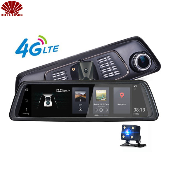 1080P 4G Android Mirror Dual Camera Strap Version with FDD LTE QUAQ Band with ADAS & Google Map Navigation & Parking Video Alarm
