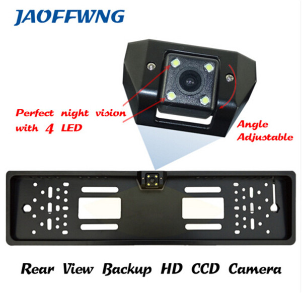 CCD HD car rear view camera backup reverse Universal camera European License Plate Frame night vision with LED camera
