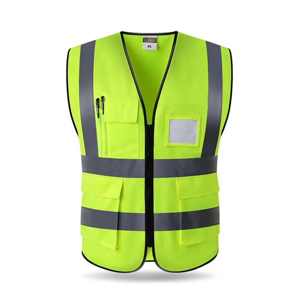Free shipping High Visibility Reflective Vest Working Motorcycle Cycling Sports Outdoor Safety Clothing multi pockets workwear safety