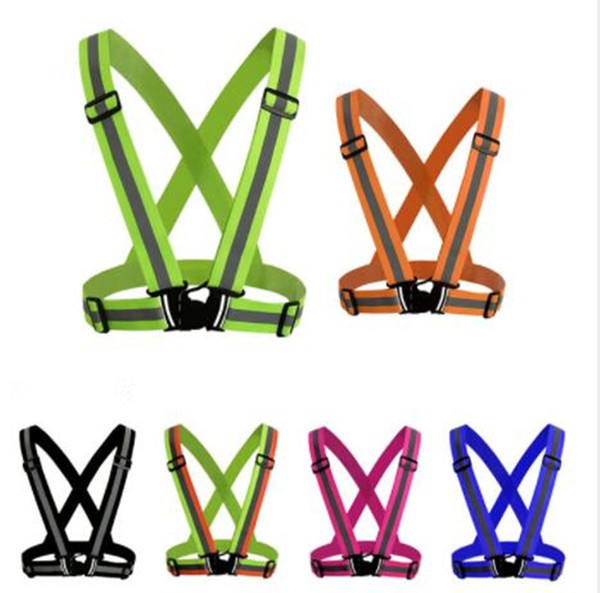 Safety Gear Reflective Vest Clothing High Visibility Day And Night Adjustable & Elastic Strip Vest Jacket For Running Cycling Outdoor
