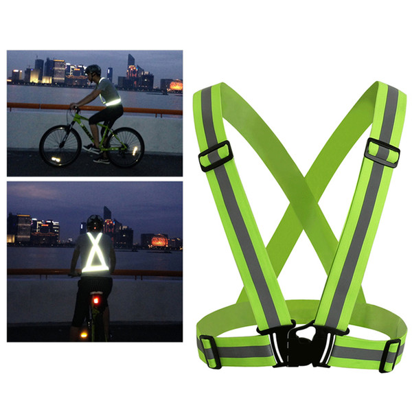 Safety Gear Reflective Vest Clothing High Visibility Day And Night Adjustable & Elastic Strip Vest Jacket For Running Cycling Outdoor