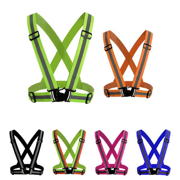 High Visibility Unisex Outdoor Safety Vest Reflective Belt Safety Vest Fit For Running Cycling Sports Outdoor Clothes Free shipping