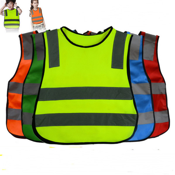 High Visibility Reflective Safety Vest Coat Kids Warning Reflective Vests Traffic Working Green Clothing Vest for Children Students