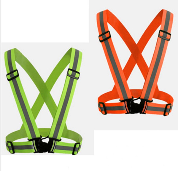 Safety Gear Reflective Vest Clothing High Visibility Day And Night Adjustable & Elastic Strip Vest Jacket For Running Cycling Outdoor LLFA