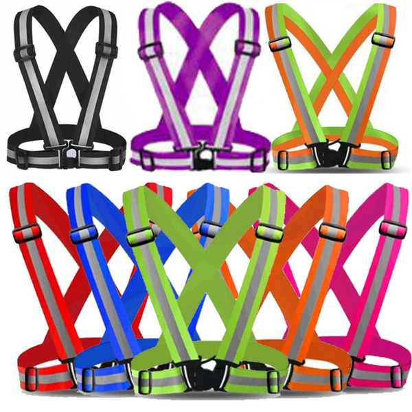 8 Colors Reflective Vest Lightweight Elastic Safety Fits over Outdoor Clothing for Day and Night with Emergency Identification Label
