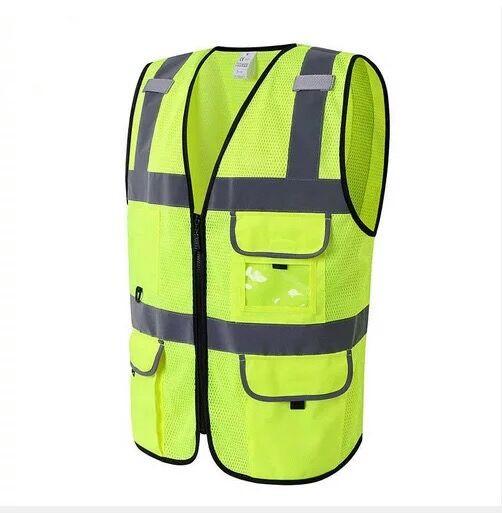 Reflective vest vest traffic cycling reflective vest fluorescent green yarn and fiber 1pc/lot drop shipping