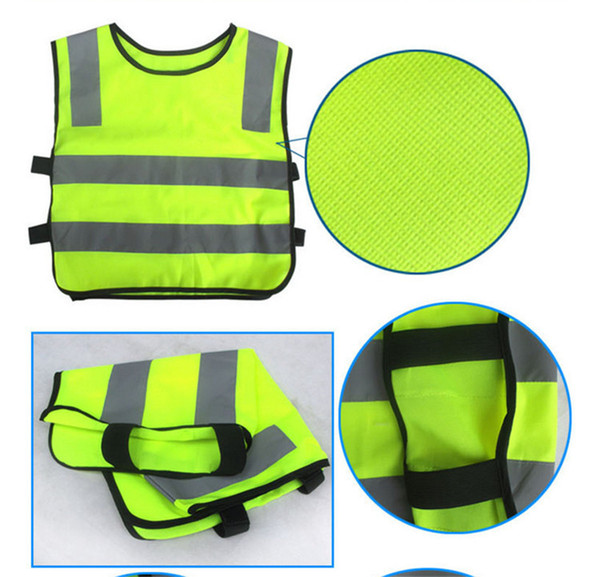 High Visibility Reflective Safety Vest Coat Kids Warning Reflective Vests Traffic Working Green Clothing Vest for Children Students DHL Free
