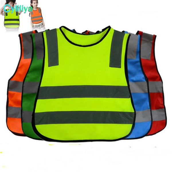 Kids High Visibility Woking Safety Vest Road Traffic Working Vest Green Reflective Safety Clothing For Children Safety Vest Jacket