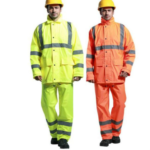 High quality Reflective Safety Raincoat Security Visibility Reflective Vest Reflective Clothing 3M Traffic reflective coat RS-18 breathable