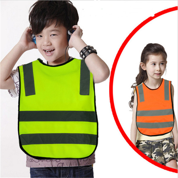 Kids Reflective Safety Vest 42*47cm High Visibility Traffic Safety Vests Reflector Waistcoats Cross Road Reflective Clothing for boys girls