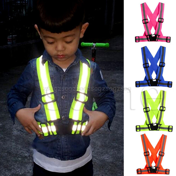Kids Adjustable Safety Security Visibility Reflective Vest Gear Stripes Jacket F21 19 Dropship