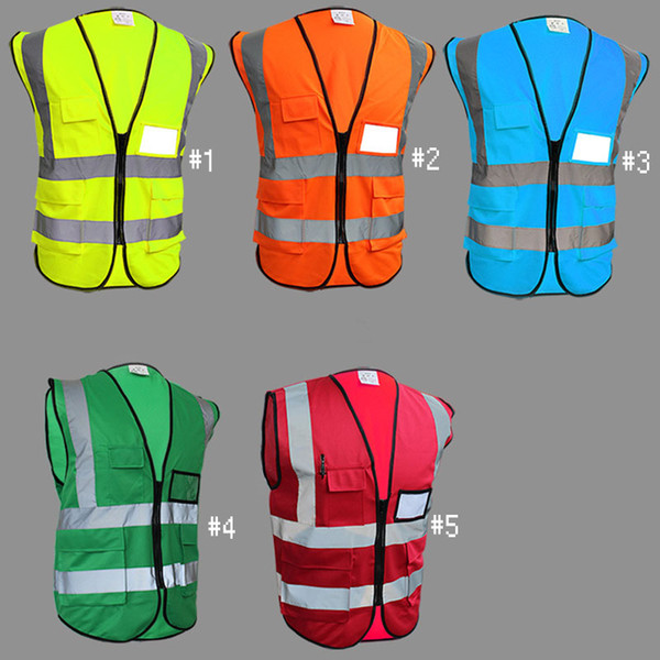 High Visibility Working Safety Construction Vest Warning Reflective Free Size Traffic working Vest Green Reflective Safety Clothing 5 Color