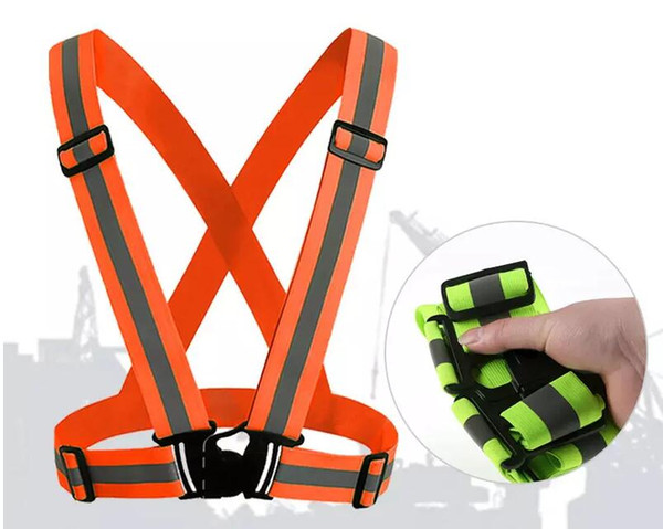 Safety Gear Reflective Vest Clothing High Visibility Day And Night Adjustable & Elastic Strip Vest Jacket For Running Cycling Outdoor
