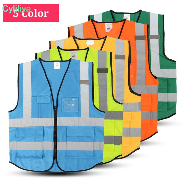 High Visibility Clothing Clothing Safety Reflective Vest L,XL,5 Color Night Work Security Traffic Cycling