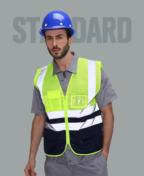 Free shipping Reflective vest mesh breathable construction safety protective jacket color matching fluorescent clothes vest