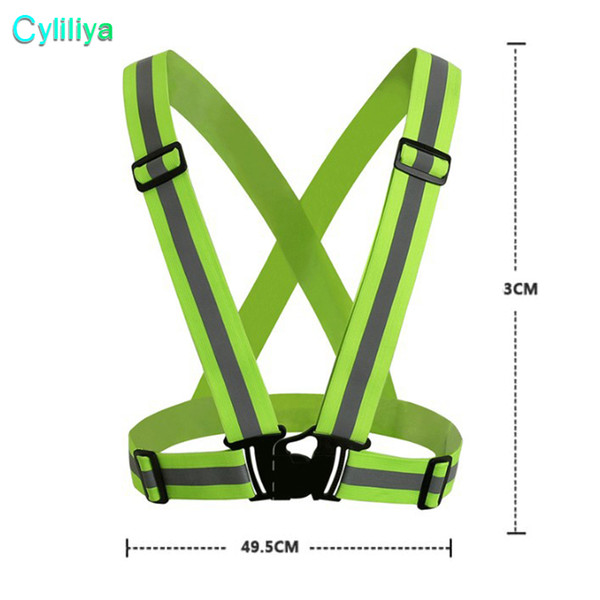 3 pieces freeshipping Wholesale Safety Clothing Reflective 3M Fabric Material Strip Tap Band Vest Jacket Sports Outdoor Gear RS-01Thickened