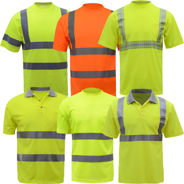 Summer High visibility safety work shirt breathable work clothes safety reflective t-shirt safety polo shirt free shipping whoesales OEM new