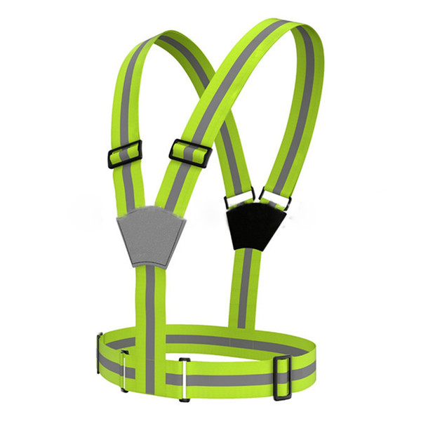 1 pcs Unisex Cycling Fluorescent Vest Bicycle Safety Vest Adjustable Outdoor Safety Visibility Reflective Vest Gear Stripes