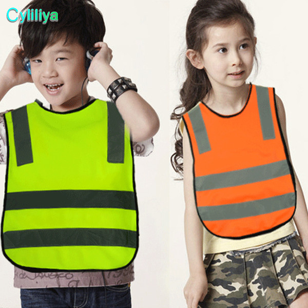 Kids High Visibility Woking Safety Vest 5 Colors Road Traffic Working Vest Green Reflective Safety Clothing For Children Students