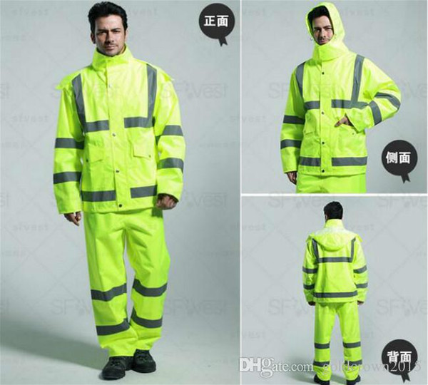 High quality Reflective Safety Raincoat Security Visibility Reflective Vest Reflective Clothing 3M Traffic reflective coat RS-17 breathable