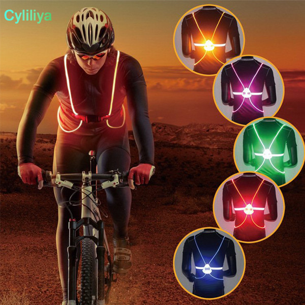 LED Running Vest Belt High Visibility With Reflective Belt for Safety Running and Cycling 4 Colors